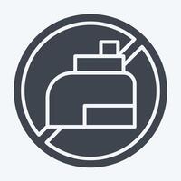 Icon No Vaping. related to Vape symbol. glyph style. design editable vector