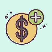 Icon Add Savings. related to Savings symbol. MBE style. design editable vector