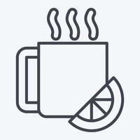 Icon Hot Drinks. related to Restaurant symbol. line style. design editable vector