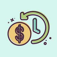 Icon Time Saved. related to Savings symbol. MBE style. design editable vector