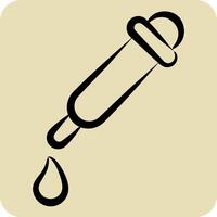 Icon Pipette. related to Vape symbol. hand drawn style. design editable vector