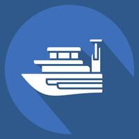 Icon Yacht. related to Summer symbol. long shadow style. design editable vector