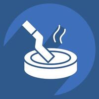 Icon Ashtray. related to Smoking symbol. long shadow style. design editable vector