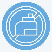 Icon No Vaping. related to Vape symbol. blue eyes style. design editable vector