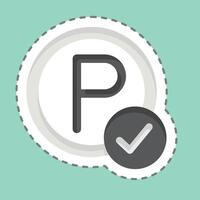 Sticker line cut Parking Time. related to Parking symbol. design editable vector