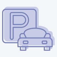 Icon Parking. related to Parking symbol. two tone style. design editable vector