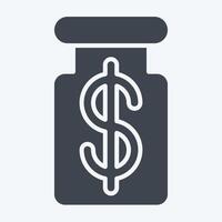Icon Money Jar. related to Savings symbol. glyph style. design editable vector