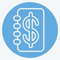 Icon Passbook. related to Savings symbol. blue eyes style. design editable vector