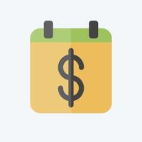 Icon Savings Calendar. related to Savings symbol. flat style. design editable vector