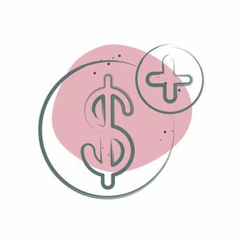 Icon Add Savings. related to Savings symbol. Color Spot Style. design editable vector