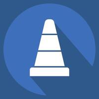Icon Traffic Cone. related to Parking symbol. long shadow style. design editable vector
