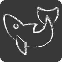 Icon Dolphin. related to Summer symbol. chalk Style. design editable vector
