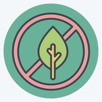 Icon No Tabacco. related to Vape symbol. color mate style. design editable vector