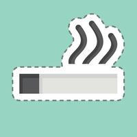 Sticker line cut Cigarette. related to Smoking symbol. design editable vector