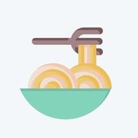 Icon Spagheti. related to Restaurant symbol. flat style. design editable vector
