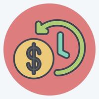 Icon Time Saved. related to Savings symbol. color mate style. design editable vector