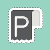 Sticker line cut Invoice. related to Parking symbol. design editable vector