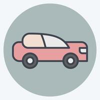 Icon Car. related to Parking symbol. color mate style. design editable vector