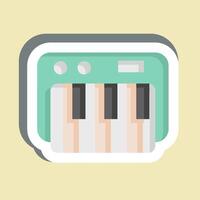 Sticker Piano Keyboard. related to Kindergarten symbol. design editable vector