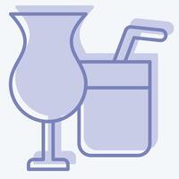 Icon Juices. related to Restaurant symbol. two tone style. design editable vector