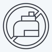 Icon No Vaping. related to Vape symbol. line style. design editable vector