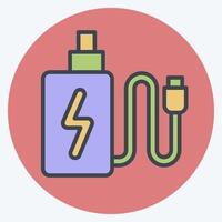 Icon Charging. related to Vape symbol. color mate style. design editable vector