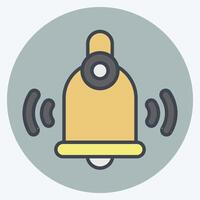 Icon Ring Bell. related to Kindergarten symbol. color mate style. design editable vector