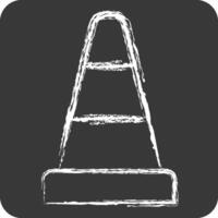 Icon Traffic Cone. related to Parking symbol. chalk Style. design editable vector