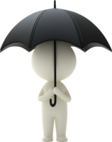 3d cartoon character with umbrella png
