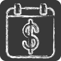 Icon Savings Calendar. related to Savings symbol. chalk Style. design editable vector
