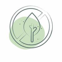 Icon No Tabacco. related to Vape symbol. Color Spot Style. design editable vector