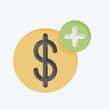 Icon Add Savings. related to Savings symbol. flat style. design editable vector