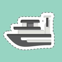 Sticker line cut Yacht. related to Summer symbol. design editable vector