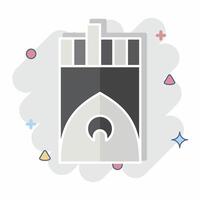 Icon Cigarette Pack. related to Smoking symbol. comic style. design editable vector