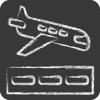 Icon Landing. related to Travel symbol. chalk Style. design editable vector