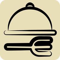 Icon Restaurant. related to Restaurant symbol. hand drawn style. design editable vector