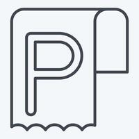 Icon Invoice. related to Parking symbol. line style. design editable vector