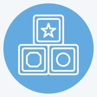 Icon Block. related to Kindergarten symbol. blue eyes style. design editable vector