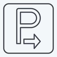 Icon Arrow. related to Parking symbol. line style. design editable vector