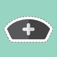 Sticker line cut Help. related to Retirement symbol. design editable vector