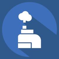 Icon Smoke. related to Vape symbol. long shadow style. design editable vector