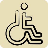 Icon Disabled. related to Parking symbol. hand drawn style. design editable vector