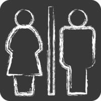 Icon Toilet. related to Restaurant symbol. chalk Style. design editable vector