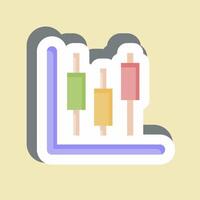 Sticker Stock Invesment. related to Savings symbol. design editable vector