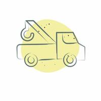 Icon Tow Truck. related to Parking symbol. Color Spot Style. design editable vector