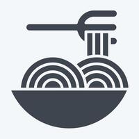 Icon Spagheti. related to Restaurant symbol. glyph style. design editable vector