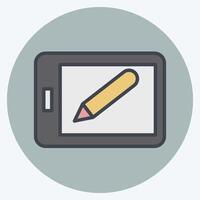 Icon Magic Slate. related to Kindergarten symbol. color mate style. design editable vector