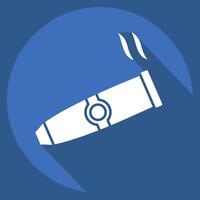 Icon Cigar. related to Smoking symbol. long shadow style. design editable vector