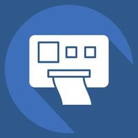 Icon Ticket Machine. related to Parking symbol. long shadow style. design editable vector