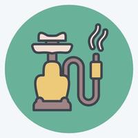 Icon Shisha. related to Smoking symbol. color mate style. design editable vector